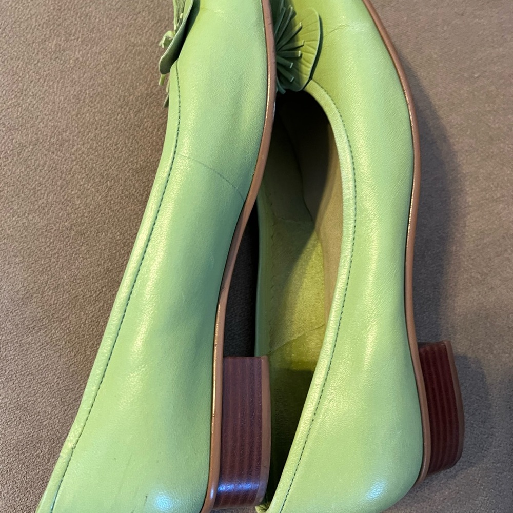 Etienne Aigner Lime Green Floral Appliqué Flats - Picture 3 of 5